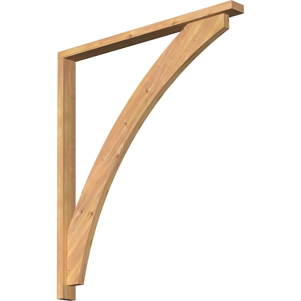 Ekena Millwork Thorton Block Smooth Bracket w/ Offset Brace, Western Red Cedar, 3 1/2"W x 42"D x 48"H BKT0402X42X48THR05SWR - main